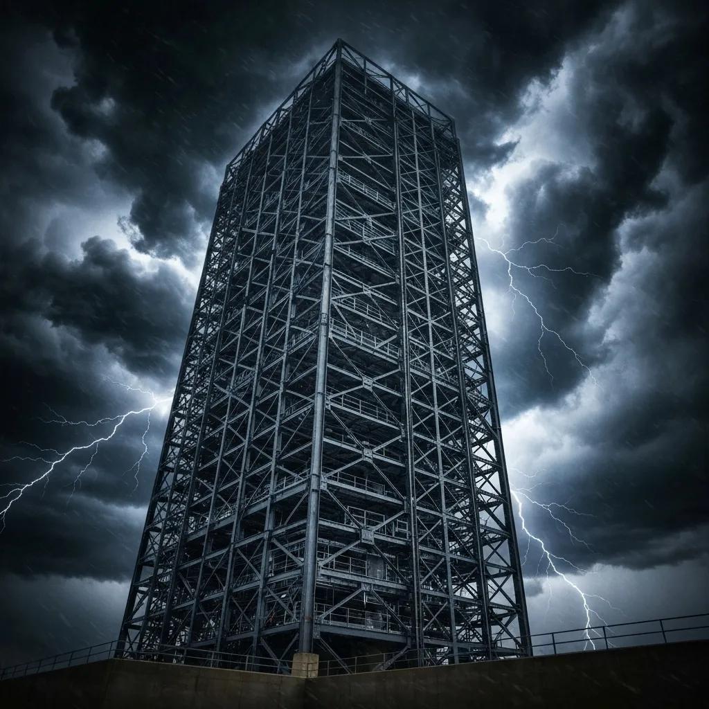 A steel building demonstrating resilience against stormy weather conditions in Oklahoma.